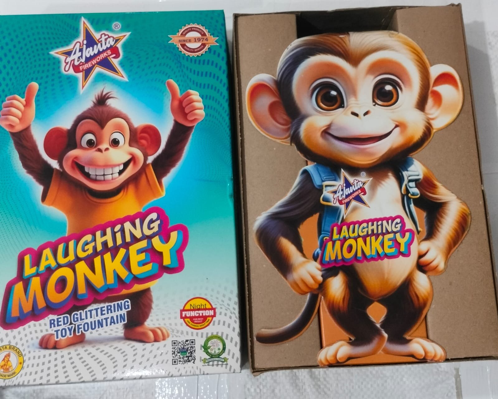 LAUGHING MONKEY (Red Glittering Fountain )