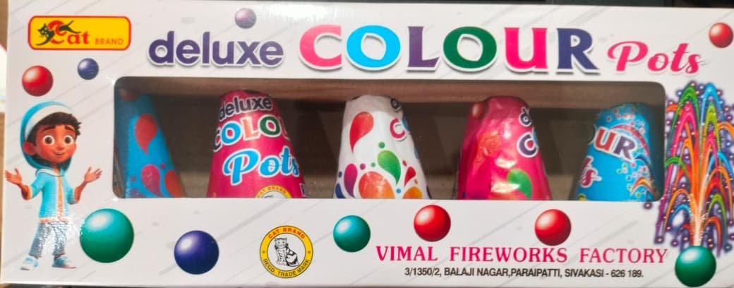 DELUXE COLOUR POTS -5 PCS